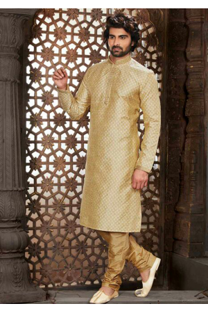 Golden Color Silk Kurta Set